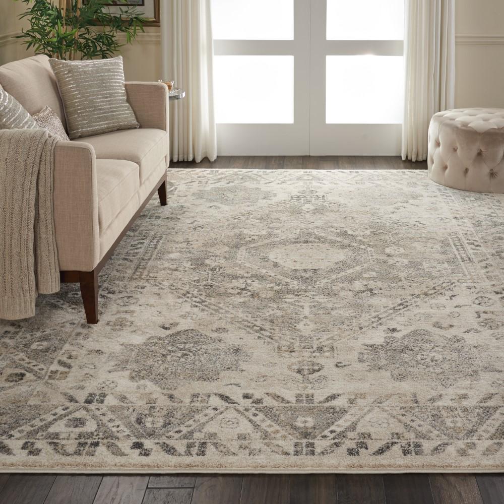 Nourison - Fusion FSS11 Cream and Bone 96in x 13 Oversized Plush Shag Rug - FSS11-99446317124 veiw 2