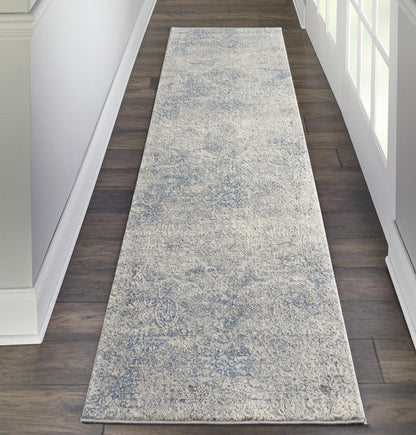 Nourison - Rustic Textures RUS09 Ivory and Slate Blue 22in x 76in Hallway Rug - RUS09-99446496409 veiw 2