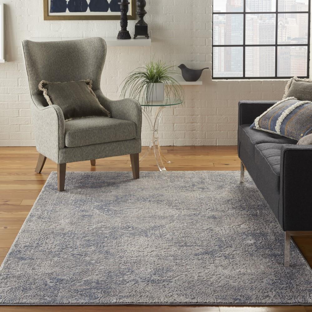 Nourison - Rustic Textures RUS09 Ivory and Slate Blue 311in x 511in Area Rug - RUS09-99446496430 veiw 2