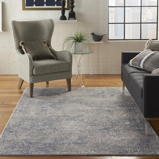 Nourison - Rustic Textures RUS09 Ivory and Slate Blue 311in x 511in Area Rug - RUS09-99446496430 veiw 2