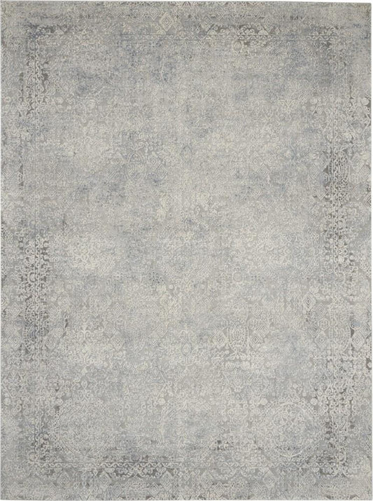 Nourison - Rustic Textures RUS09 Ivory and Slate Blue 93in x 129in Oversized Rug - RUS09-99446496454 veiw 1