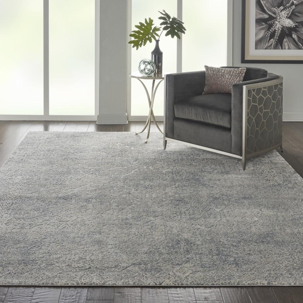 Nourison - Rustic Textures RUS09 Ivory and Slate Blue 93in x 129in Oversized Rug - RUS09-99446496454 veiw 2