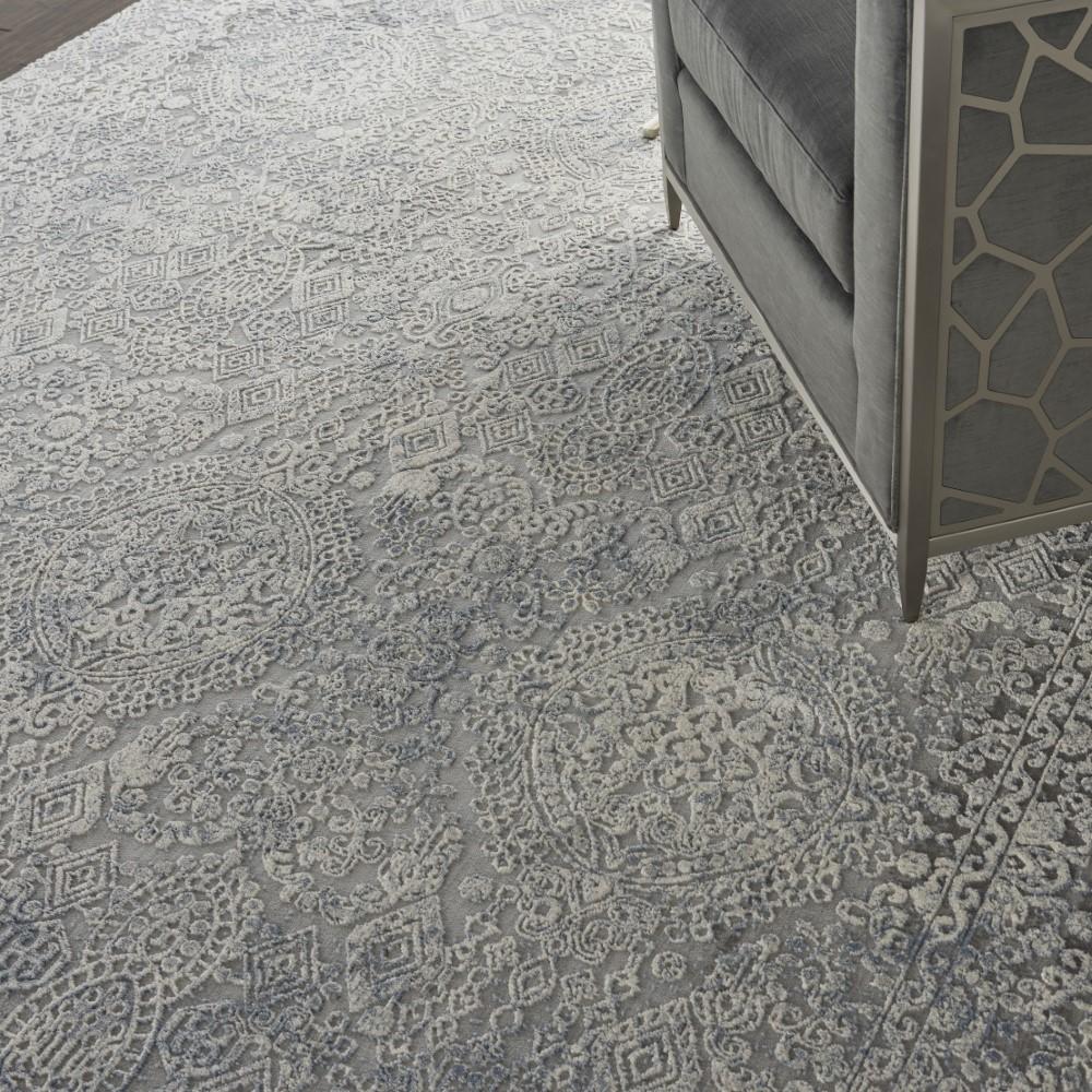 Nourison - Rustic Textures RUS09 Ivory and Slate Blue 93in x 129in Oversized Rug - RUS09-99446496454 veiw 3