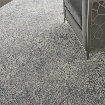 Nourison - Rustic Textures RUS09 Ivory and Slate Blue 93in x 129in Oversized Rug - RUS09-99446496454 veiw 3