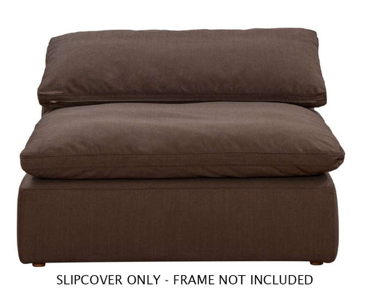 Sunset Trading - Contemporary Puff Collection Slipcover Only for 44in Square Modular Couch Armless Chair Brown - SU-145837SC-391088 veiw 1
