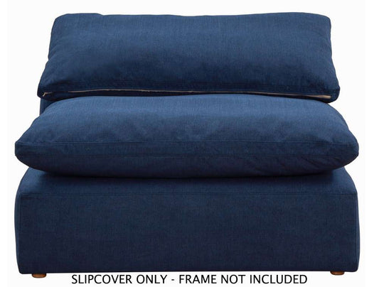 Sunset Trading - Contemporary Puff Collection Slipcover Only for 44in Square Modular Couch Armless Chair Navy Blue - SU-145837SC-391049 veiw 1