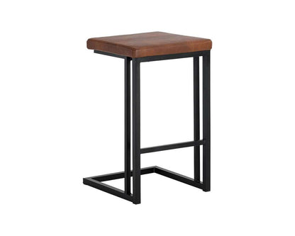 Sunpan - Boone Counter Stool - Black - Bravo Cognac (Set Of 2) - 104957 veiw 1