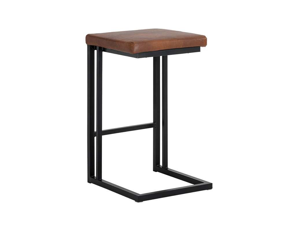Sunpan - Boone Counter Stool - Black - Bravo Cognac (Set Of 2) - 104957 veiw 3