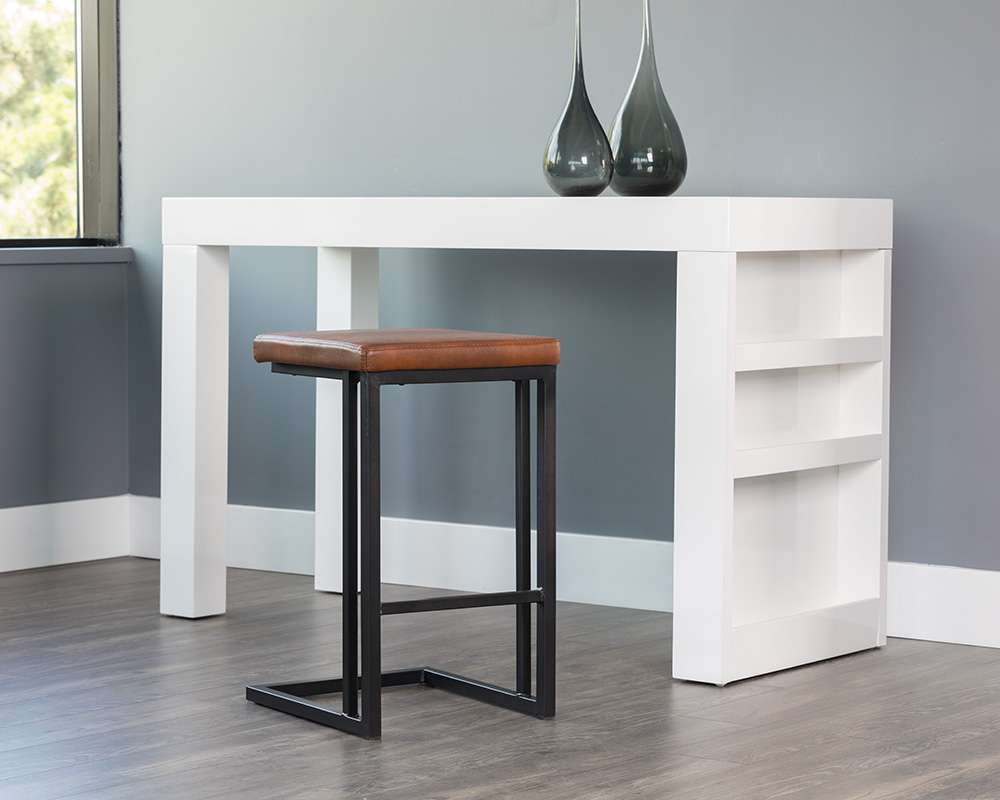 Sunpan - Boone Counter Stool - Black - Bravo Cognac (Set Of 2) - 104957 veiw 4