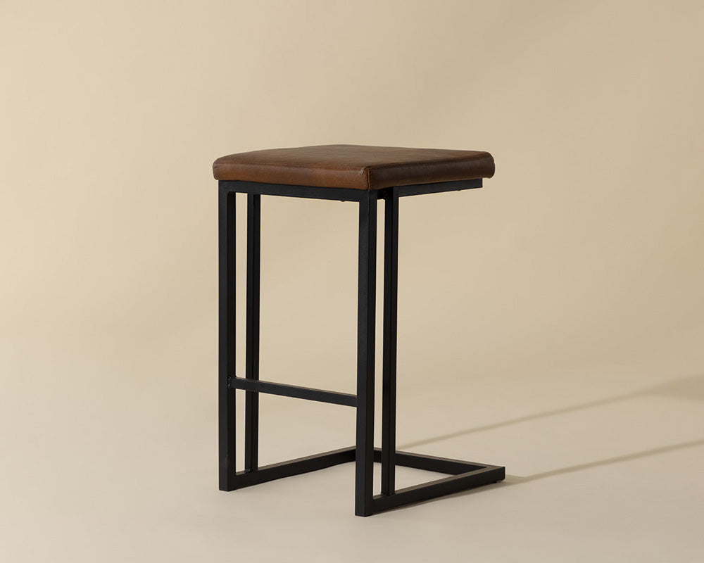 Sunpan - Boone Counter Stool - Black - Bravo Cognac (Set Of 2) - 104957 view 5
