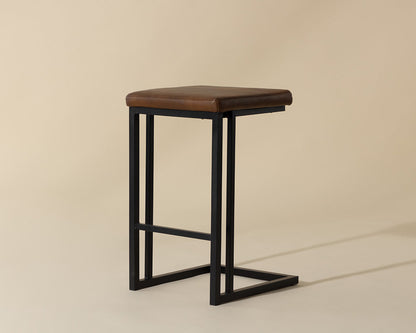 Sunpan - Boone Counter Stool - Black - Bravo Cognac (Set Of 2) - 104957 view 5
