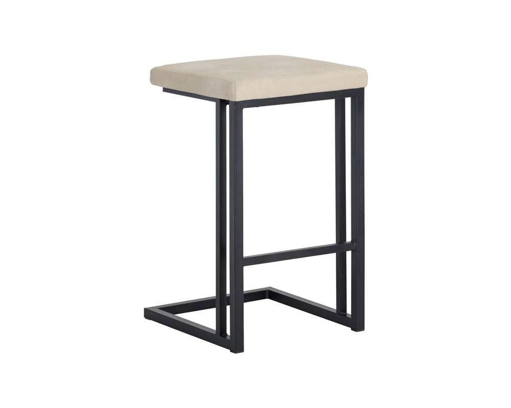 Sunpan - Boone Counter Stool - Black - Bravo Cream (Set Of 2) - 104958 veiw 1
