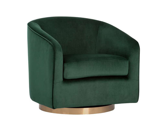 Sunpan - Hazel Swivel Lounge Chair - Gold - Deep Green Sky - 103999 veiw 1