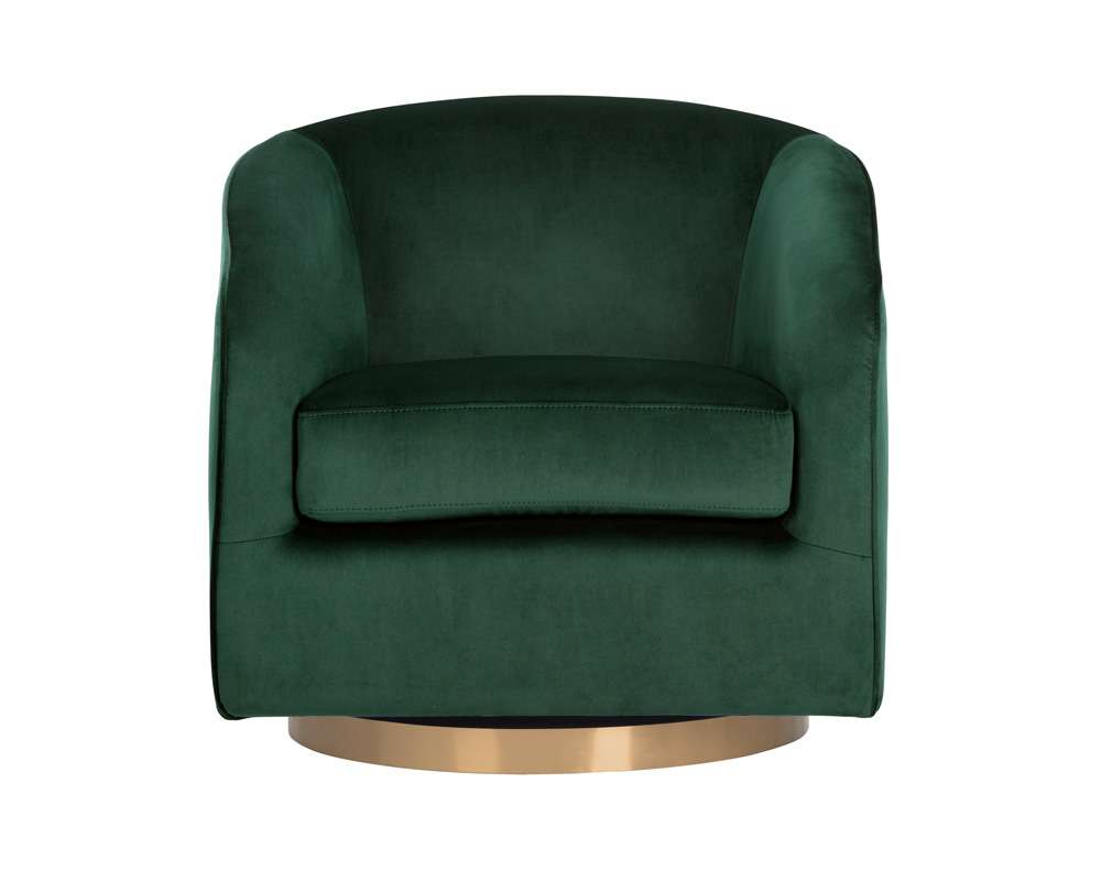 Sunpan - Hazel Swivel Lounge Chair - Gold - Deep Green Sky - 103999 veiw 2