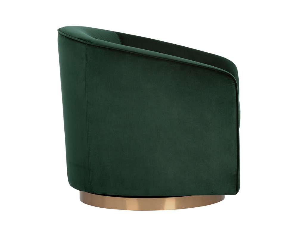 Sunpan - Hazel Swivel Lounge Chair - Gold - Deep Green Sky - 103999 veiw 3