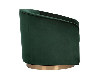 Sunpan - Hazel Swivel Lounge Chair - Gold - Deep Green Sky - 103999 veiw 3