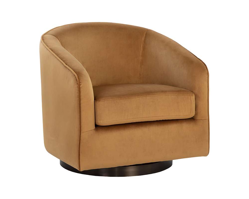 Sunpan - Hazel Swivel Lounge Chair - Dark Bronze - Gold Sky - 107966 veiw 1