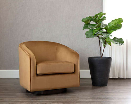 Sunpan - Hazel Swivel Lounge Chair - Dark Bronze - Gold Sky - 107966 veiw 5