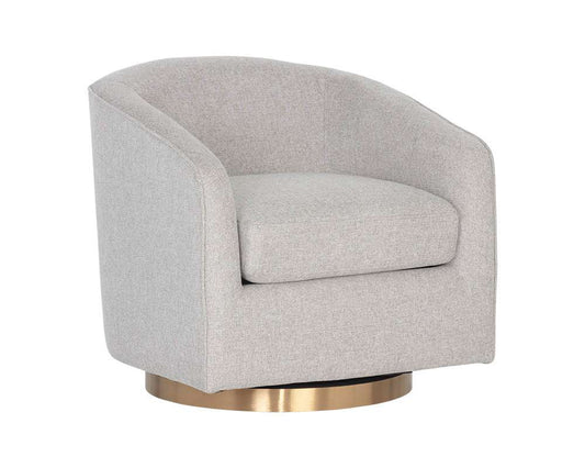 Sunpan - Hazel Swivel Lounge Chair - Gold - Belfast Heather Grey - 106561 veiw 1