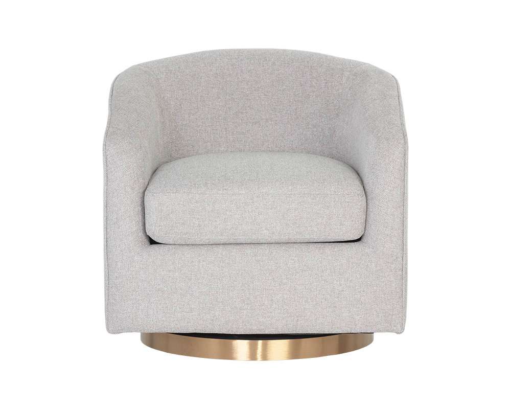 Sunpan - Hazel Swivel Lounge Chair - Gold - Belfast Heather Grey - 106561 veiw 2
