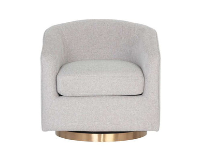 Sunpan - Hazel Swivel Lounge Chair - Gold - Belfast Heather Grey - 106561 veiw 2