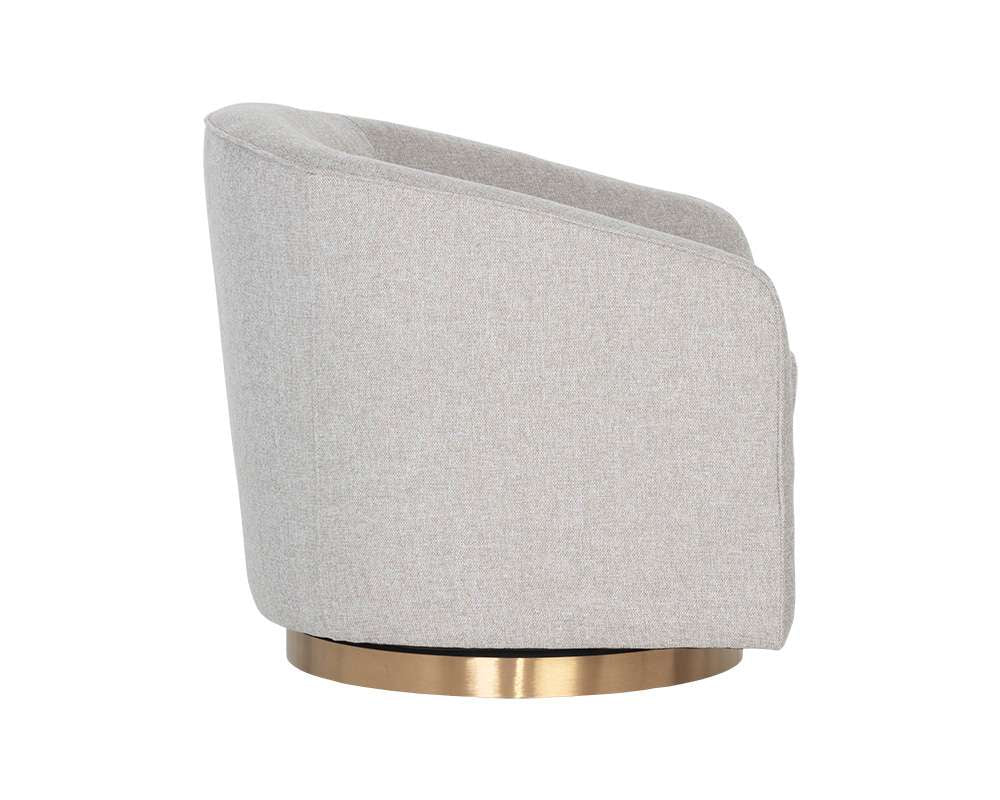 Sunpan - Hazel Swivel Lounge Chair - Gold - Belfast Heather Grey - 106561 veiw 3