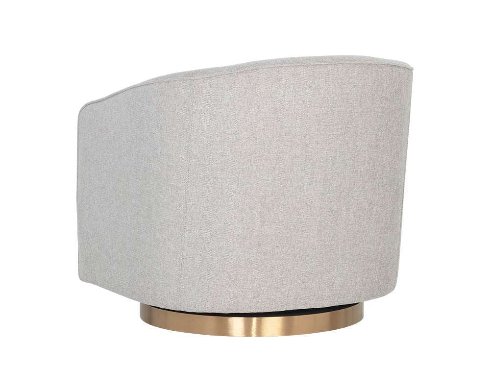 Sunpan - Hazel Swivel Lounge Chair - Gold - Belfast Heather Grey - 106561 veiw 4