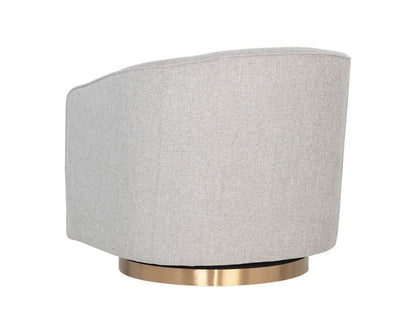 Sunpan - Hazel Swivel Lounge Chair - Gold - Belfast Heather Grey - 106561 veiw 4