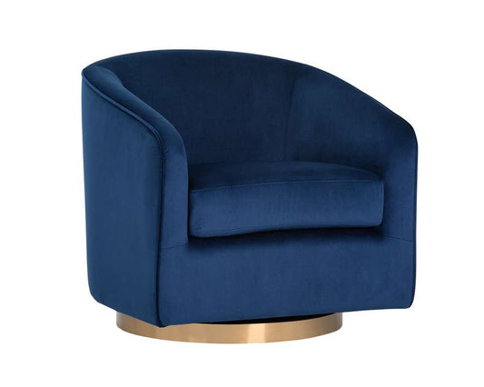 Sunpan - Hazel Swivel Lounge Chair - Gold - Navy Blue Sky - 104001 veiw 1