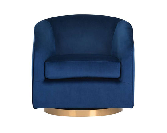 Sunpan - Hazel Swivel Lounge Chair - Gold - Navy Blue Sky - 104001 veiw 2