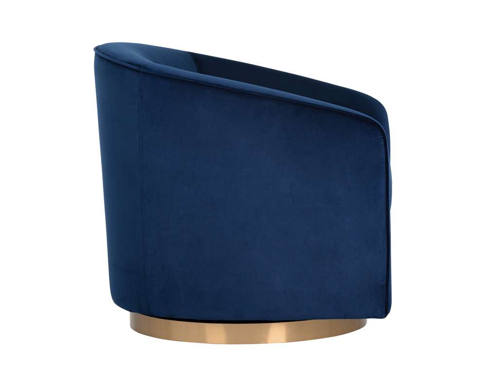 Sunpan - Hazel Swivel Lounge Chair - Gold - Navy Blue Sky - 104001 veiw 3