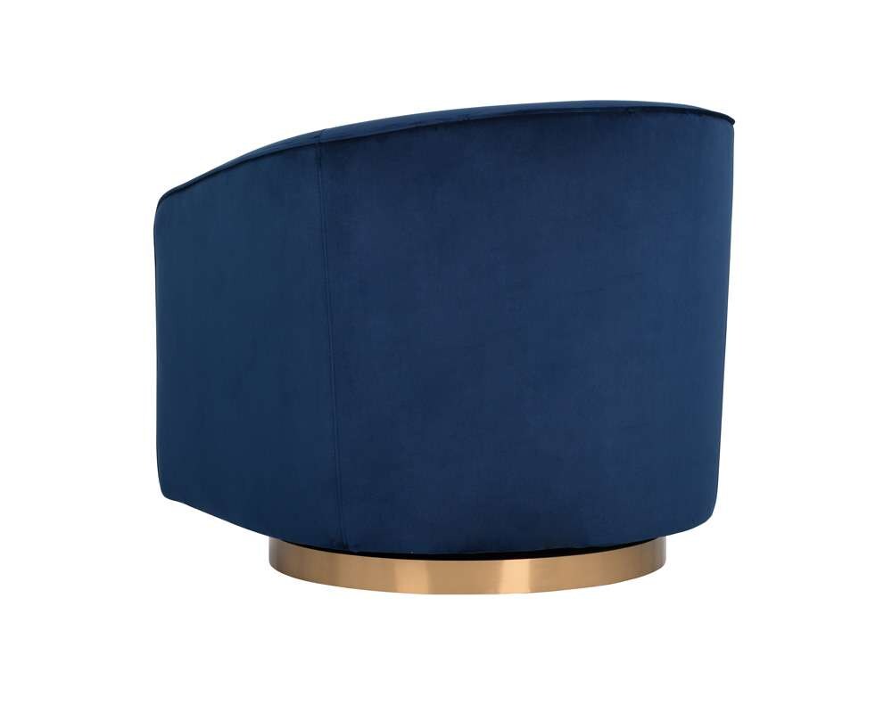 Sunpan - Hazel Swivel Lounge Chair - Gold - Navy Blue Sky - 104001 veiw 4