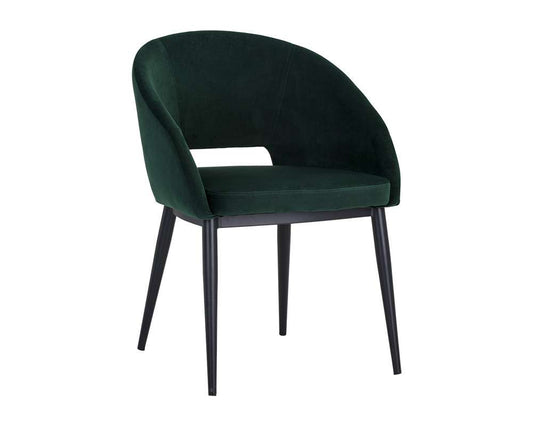 Sunpan - Thatcher Dining Armchair - Black - Deep Green Sky - 104965_SUN veiw 1