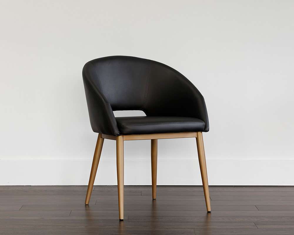 Sunpan - Urban Unity Thatcher Dining Armchair - Champagne Gold - Onyx - 102797 veiw 4