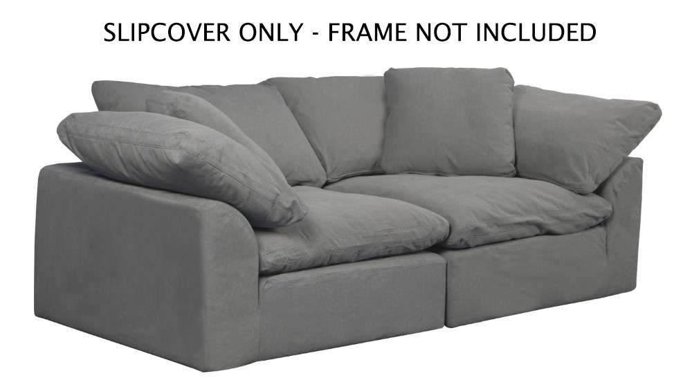 Sunset Trading - Contemporary Puff Collection Slipcover Only for 2PC 88in Sectional Sofa Gray - SU-1458SC-94-2C veiw 1