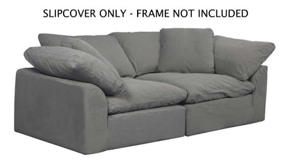 Sunset Trading - Contemporary Puff Collection Slipcover Only for 2PC 88in Sectional Sofa Gray - SU-1458SC-94-2C veiw 1