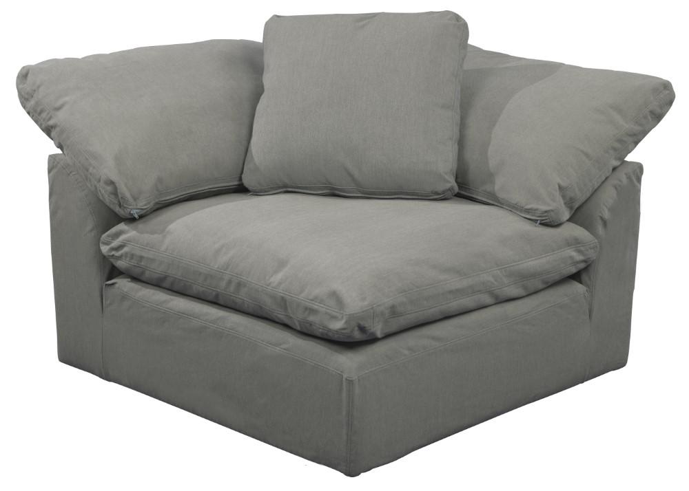 Sunset Trading - Contemporary Puff Collection Slipcover Only for 2PC 88in Sectional Sofa Gray - SU-1458SC-94-2C veiw 4