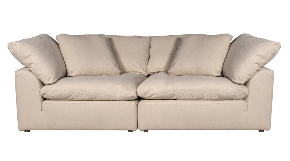 Sunset Trading - Contemporary Puff Collection Slipcover Only for 2PC 88in Sectional Sofa Tan/Beige - SU-1458SC-84-2C veiw 4