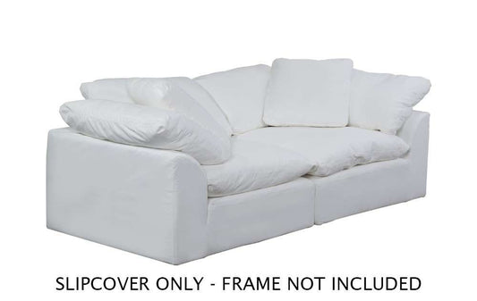 Sunset Trading - Contemporary Puff Collection Slipcover Only for 2PC 88in Sectional Sofa White - SU-1458SC-81-2C veiw 1