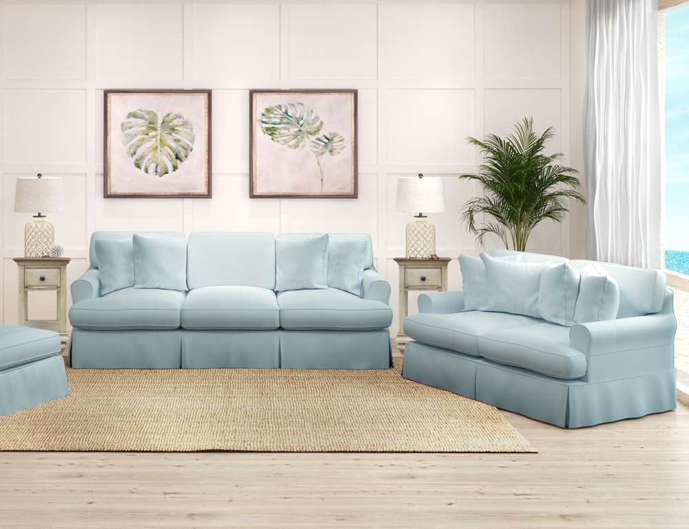 Sunset Trading -  Horizon 2 Piece Slipcovered Living Room Set - SU-1176-43-0010 veiw 3