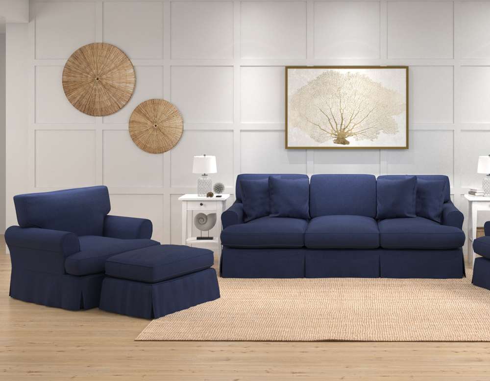 Sunset Trading -  Horizon 3 Piece Slipcovered Living Room Set  - SU-1176-49-002030 veiw 6