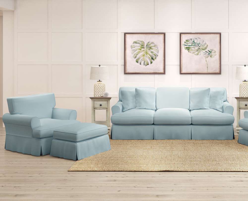 Sunset Trading -  Horizon 3 Piece Slipcovered Living Room Set  - SU-1176-43-002030 veiw 6