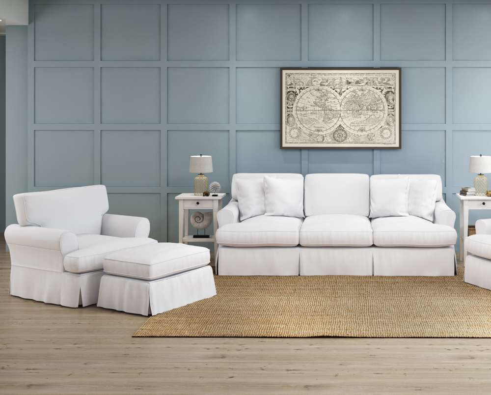 Sunset Trading -  Horizon 3 Piece Slipcovered Living Room Set  - SU-1176-81-002030 veiw 7