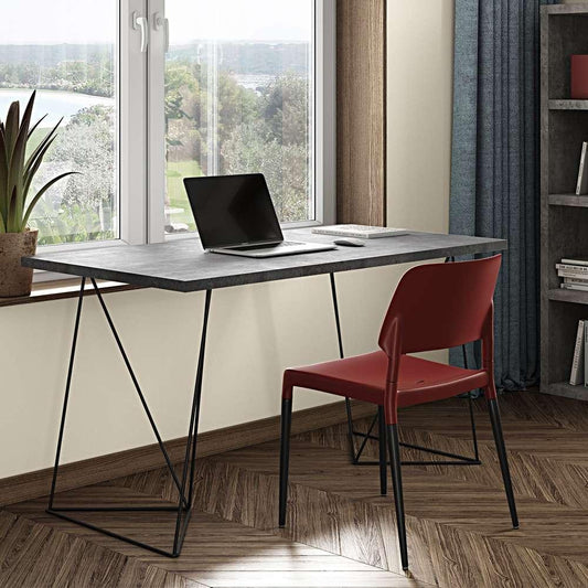 TEMAHOME - Flow Desk in Concrete Look / Black Steel - 9500054051 veiw 2