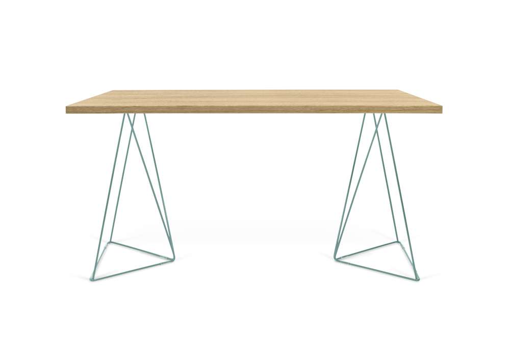 TEMAHOME - Flow Desk in Oak / Sea Green Lacquered Steel - 9500053245 veiw 1