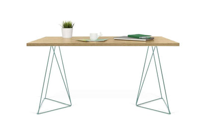 TEMAHOME - Flow Desk in Oak / Sea Green Lacquered Steel - 9500053245 veiw 2