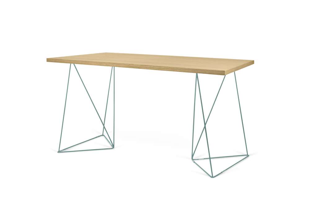 TEMAHOME - Flow Desk in Oak / Sea Green Lacquered Steel - 9500053245 veiw 3