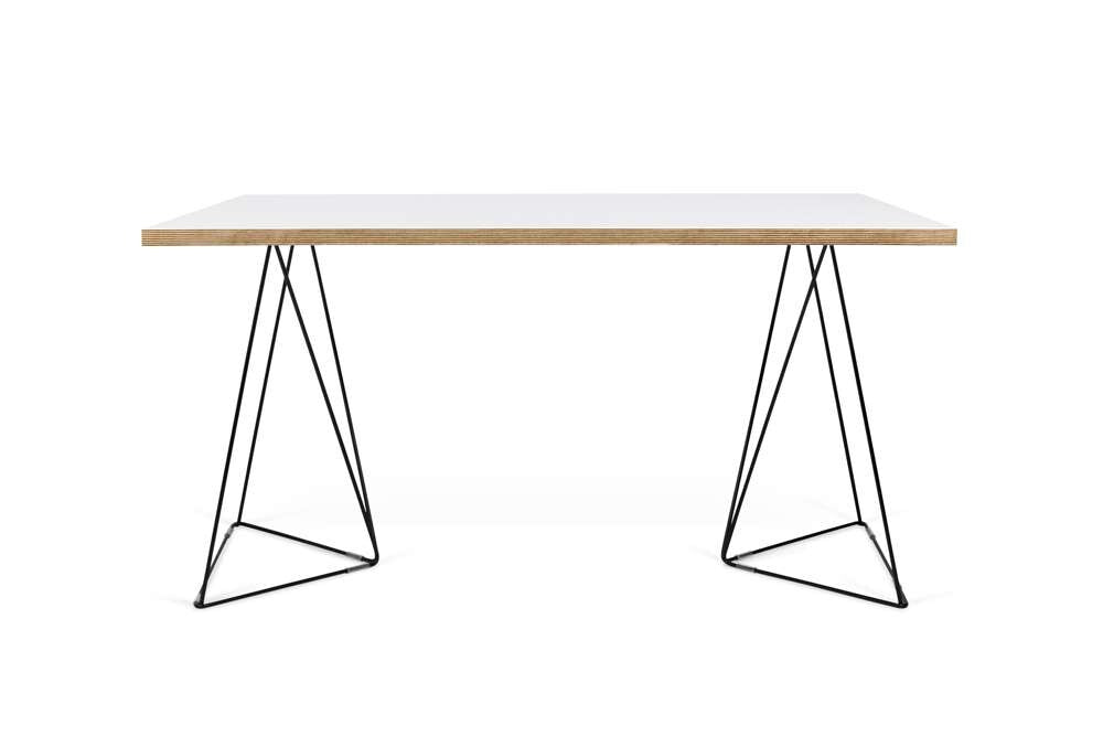 TEMAHOME - Flow Desk in Pure White & Plywood / Black Lacquered Steel - 9500053214 veiw 1
