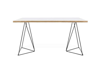 TEMAHOME - Flow Desk in Pure White & Plywood / Black Lacquered Steel - 9500053214 veiw 1