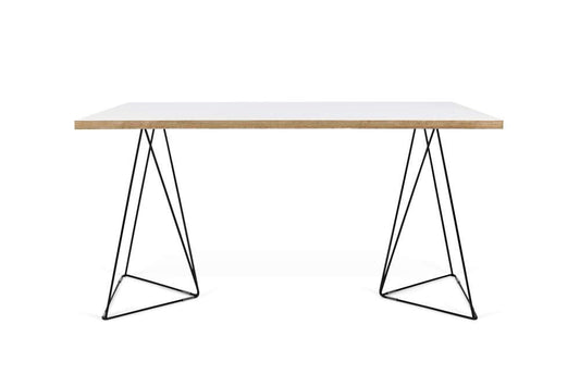 TEMAHOME - Flow Desk in Pure White & Plywood / Black Lacquered Steel - 9500053214 veiw 1